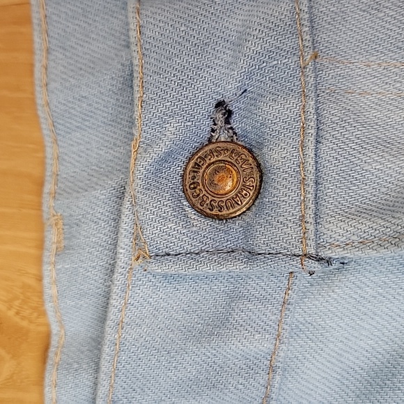 VINTAGE 1970's Orange Tab Levi's Bell Bottom Jeans - Picture 4 of 13